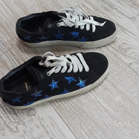 Saint Laurent Paris blue star sneakers